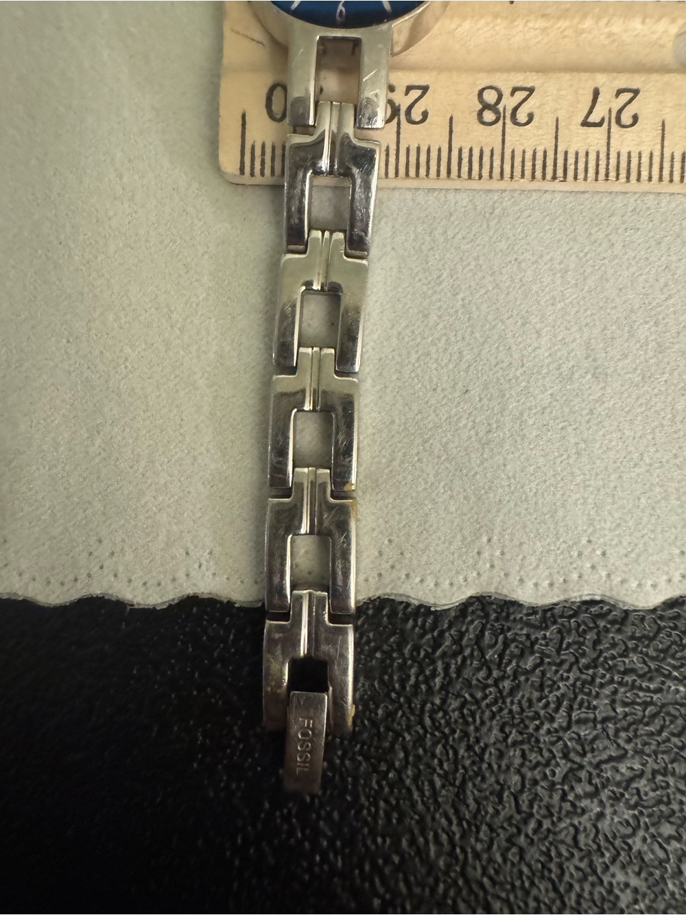Fossil Silver-Tone Bracelet Watch with Blue Dial - Picture 4 of 16